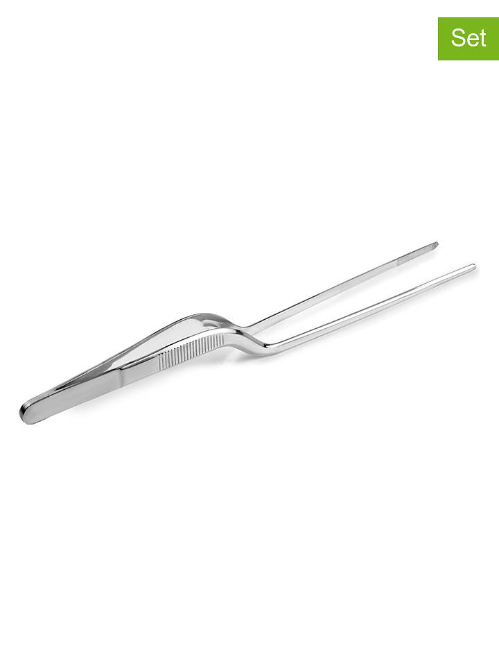 Ibili 2er-Set: Edelstahl-Küchenzangen - (L)16 cm - onesize