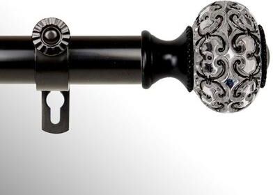 Rod Desyne "Camina Decorative Curtain Rod Set, 28"" to 48"", Black"
