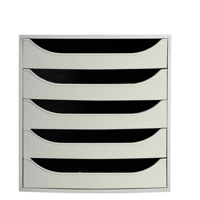 Exacompta 229606D ECOBOX Schubladenbox mit 5 Schubladen - Grau