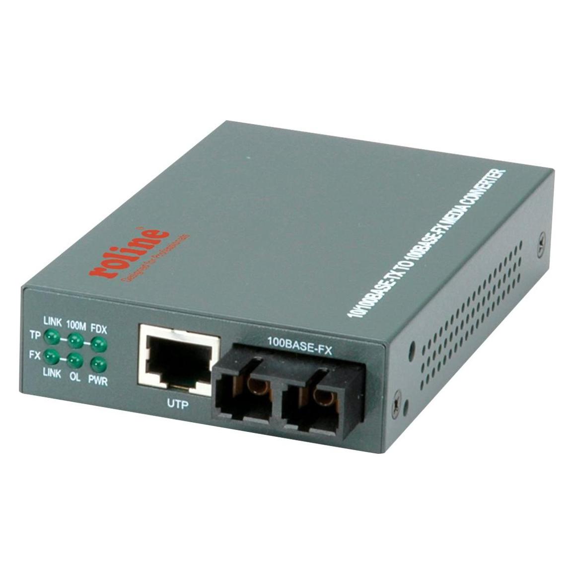 Roline Fast Ethernet Konverter RJ-45 / SC, Loop-back (Media Konverter) (21.13.1071)