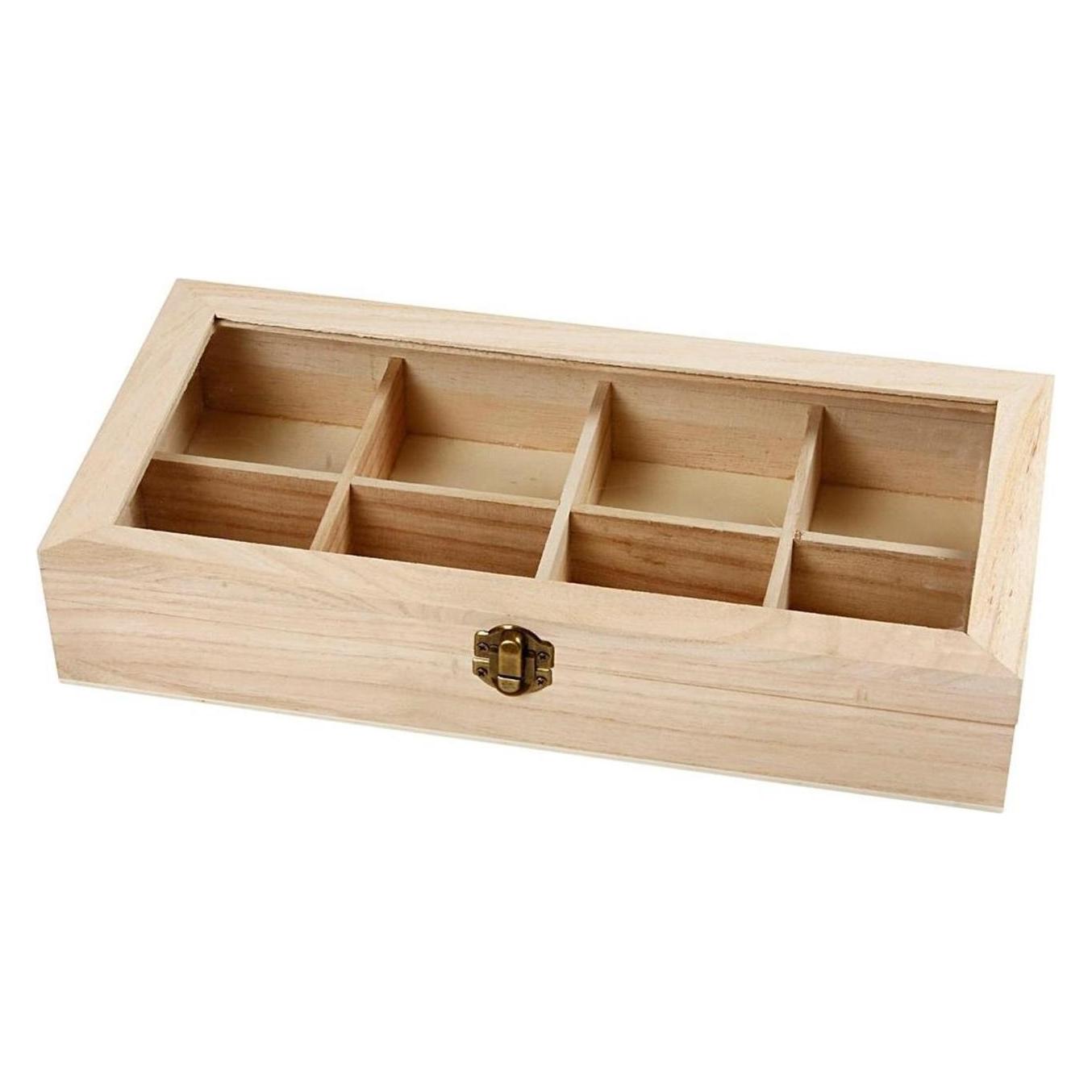 Creativ Company Holzkiste mit Glasdeckel und Metallschliesse 1 Stück (57728)