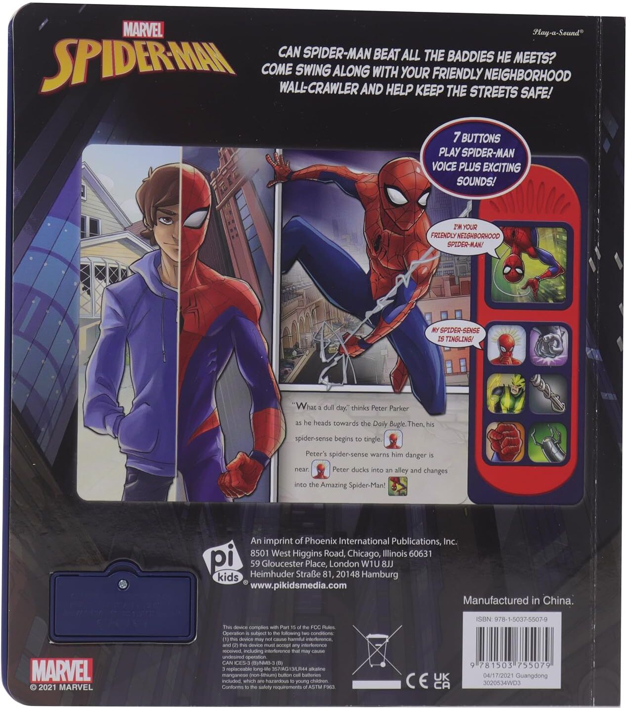 Marvel Spider-man - Never a Dull Day Sound Book - PI Kids (Play-A-Sound)