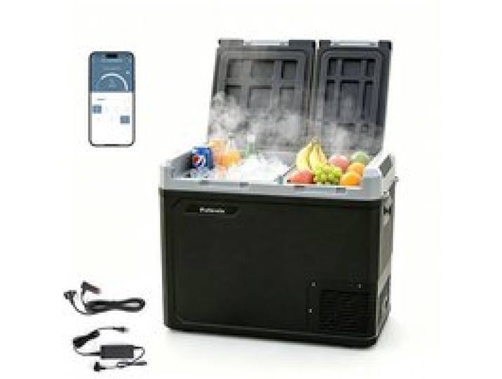 Glacière Electrique Voiture 45L - PATBRELA - Refroidissement Rapide - Réfrigérateur Portable Jusqu‘à -20°C Pour Camping Bateau