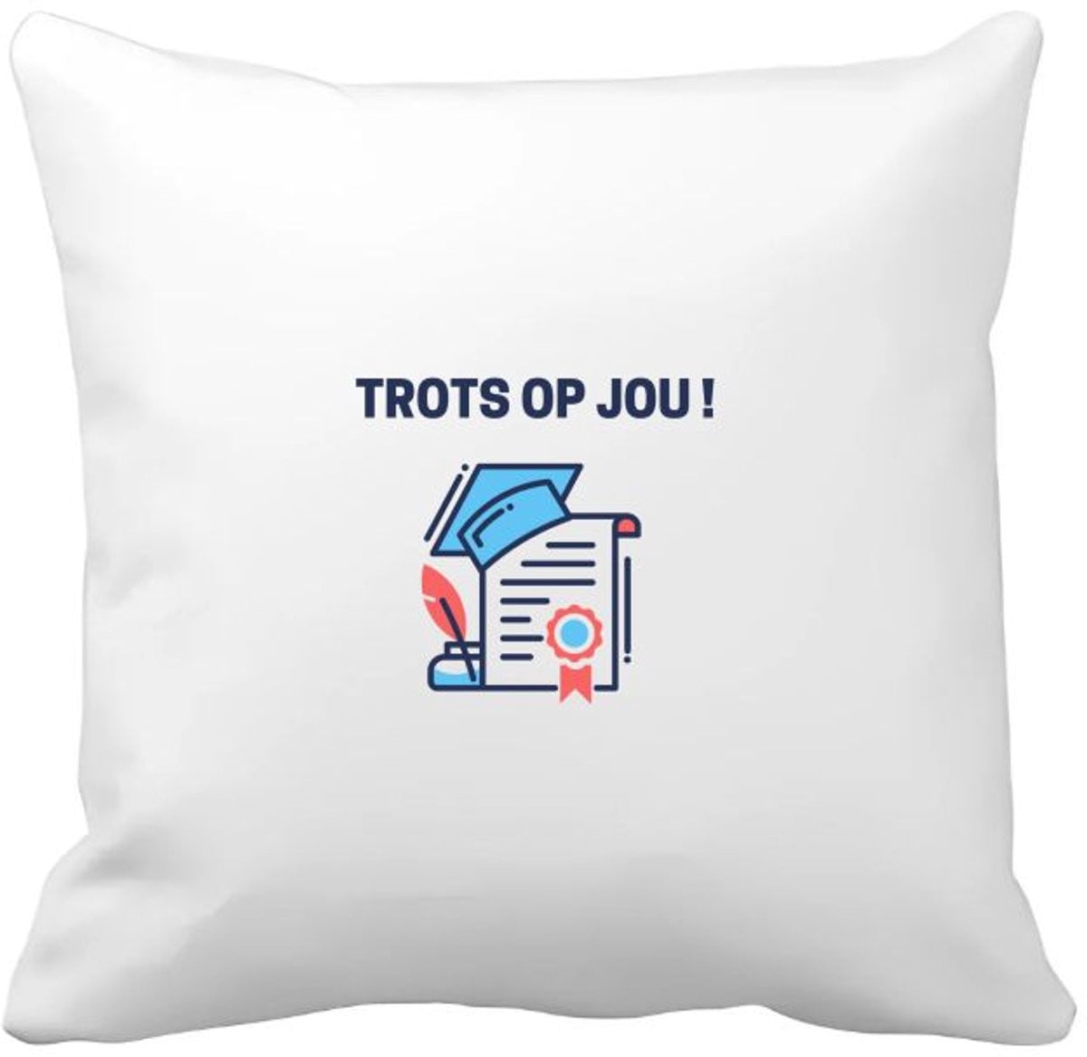 Akyol Kussensloop Felicitatie - Trots op jou - 40 x 40 cm