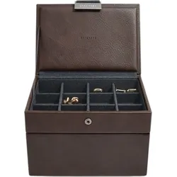 Stackers Box für Armbanduhren und Manschettenknöpfe braun-grau