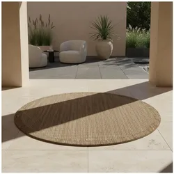 Outdoorteppich DAFNE, einfarbig, Braun, Ø 200 cm