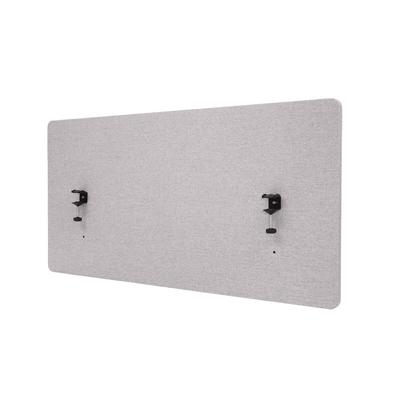 Mendler Akustik-Tischtrennwand HWC-G75, Büro-Sichtschutz Schreibtisch Pinnwand, doppelwandig Stoff/Textil ~ 60x120cm grau