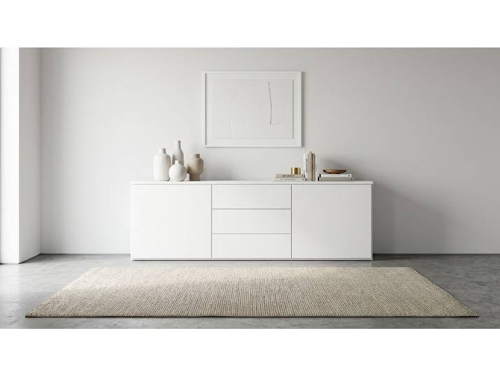 Elegantes Sideboard MDF Beschichtet MDF Weiß matt