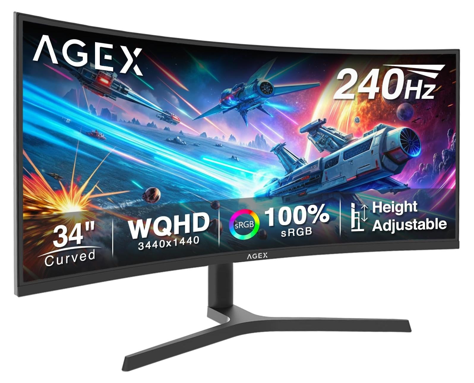Selius 34 Inch Curved Gaming Monitor - 240 Hz - UWQHD - VA Paneel - Ultrawide Scherm
