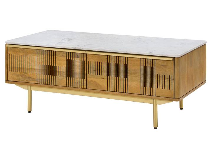 Table Basse Manguier Brun Huilé 120x60x45 Cm Partiellement Assemblé Miami 110