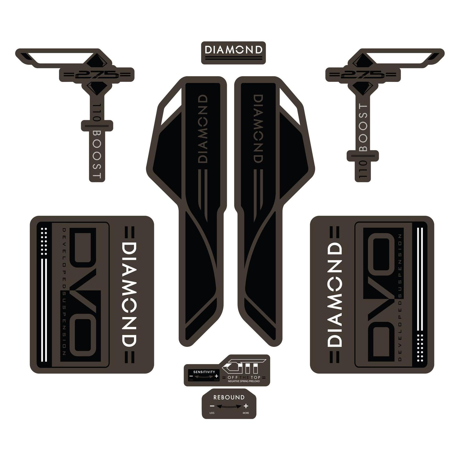 DVO Diamond D1 BOOST Decal Set, 27.5", brown SALE (40086321)