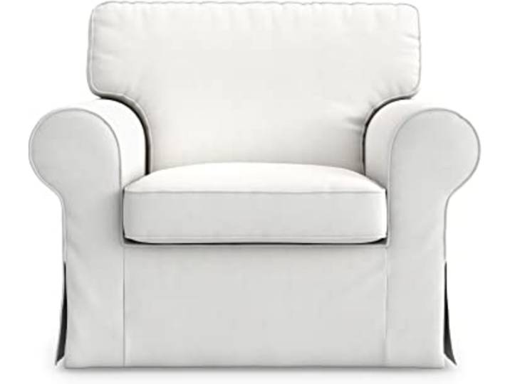 Masters of Covers Housse pour Le Fauteuil Compatible avec Fauteuil Ektorp d’IKEA\, 104 x 88 x 88 cm (Blanc\, Coton)