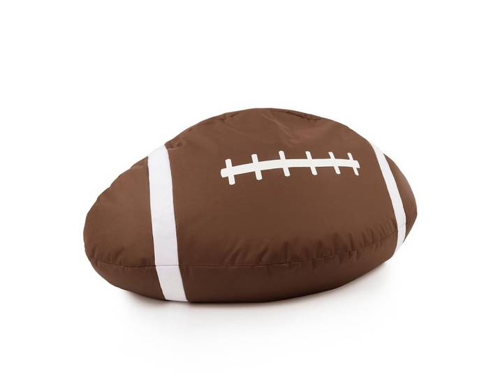 Lumaland Sitzsack Football-Sitzsack 80 x 160 cm XL Bodenkissen Gaming, Indoor/Outdoor wasserabweisend waschbar robust