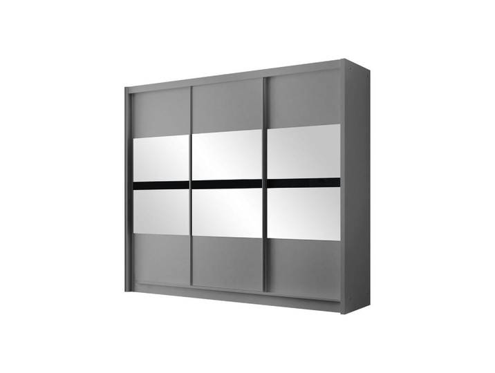Mirjan24 Schiebetürenschrank Batumi 250, Graphitfarben, Rechteckig, 250x215x61 cm, Schlafzimmer, Kleiderschränke, Schwebetürenschränke