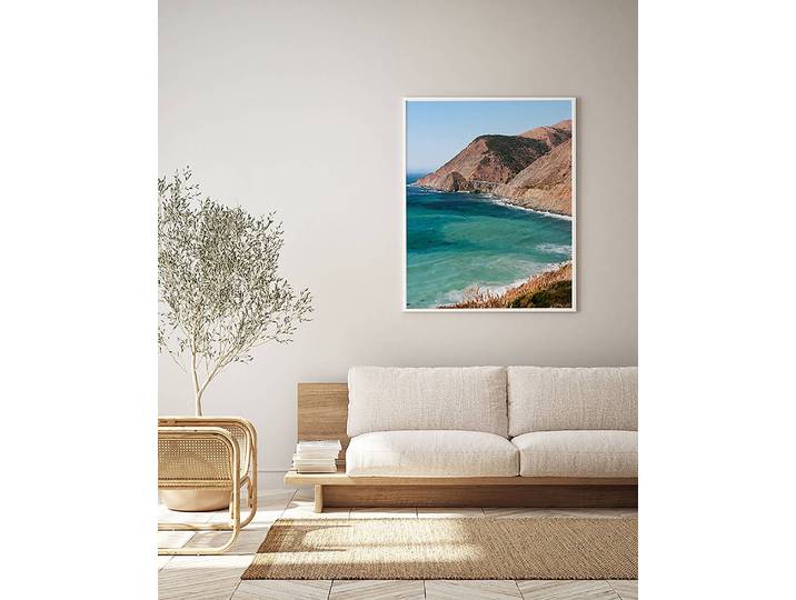 Bild Big Sur Rahmen: Buche Massiv, lackiert Abdeckung: Acrylglas Multicolor 52 x 62cm