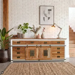 Sideboard Mango 220x45x90 weiß lackiert RAILWAY #592