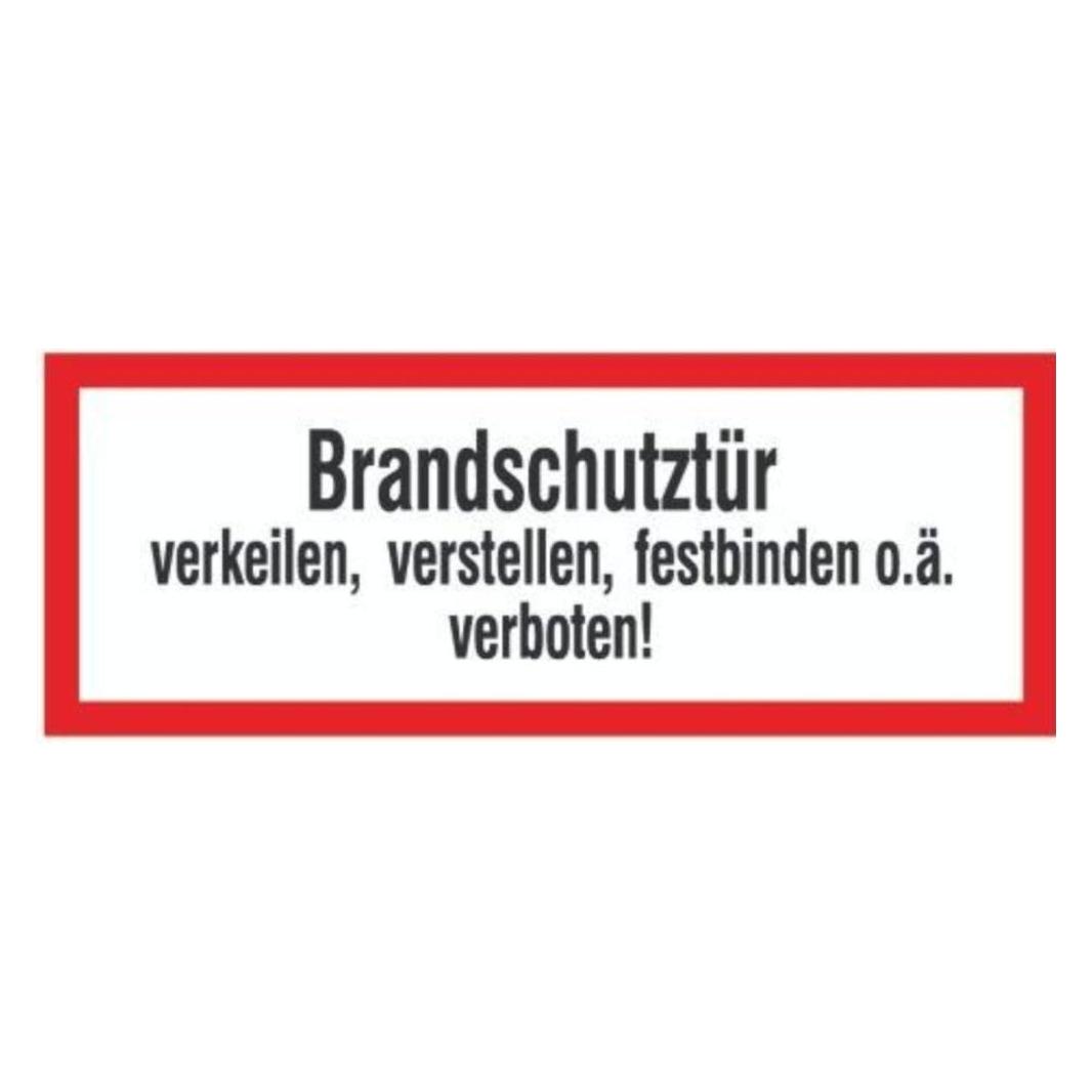SafetyMarking Brandschutzaufkleber "Brandschutztür verkeilen, verstellen, festbinden,o.ä. verboten! (21.2550)