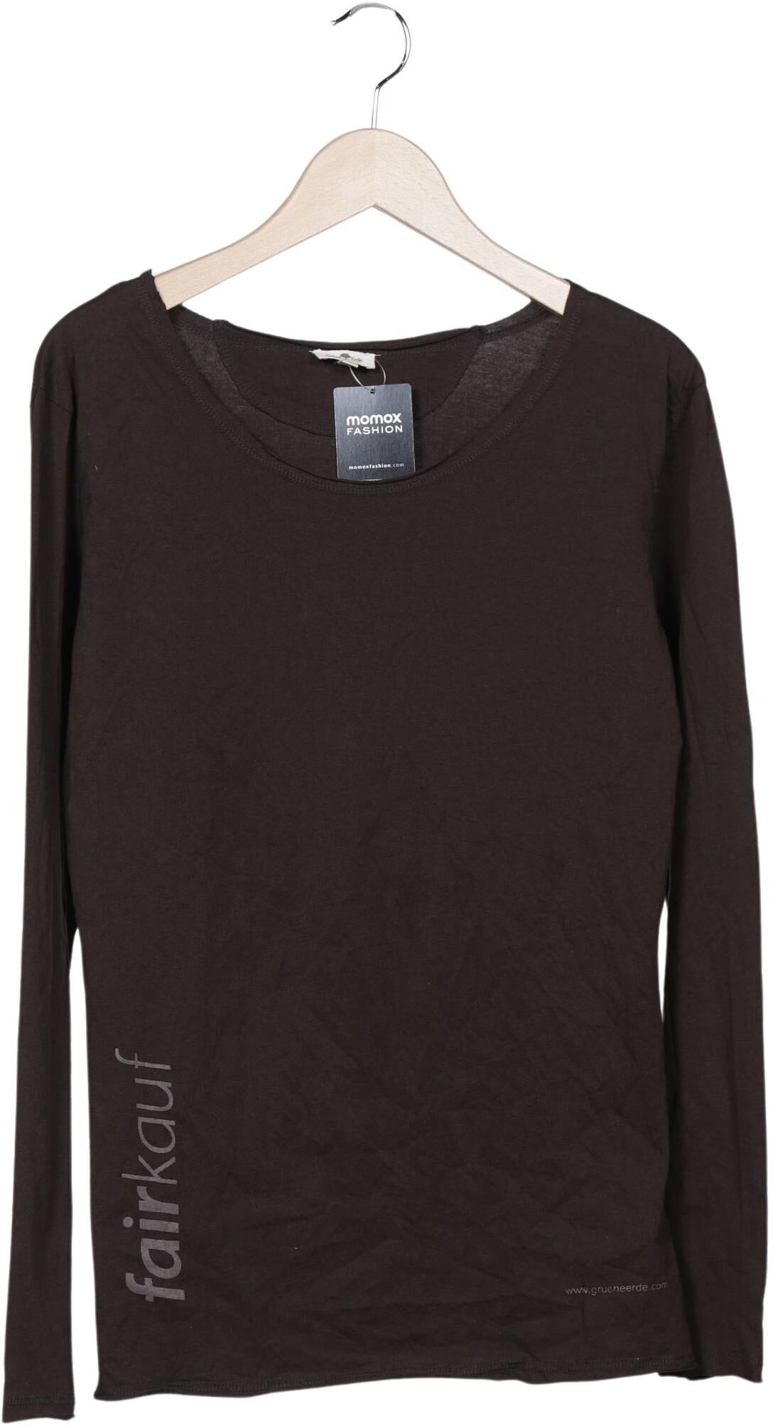 Grüne Erde Damen Langarmshirt, Braun, Gr. L, Baumwolle - Second Hand