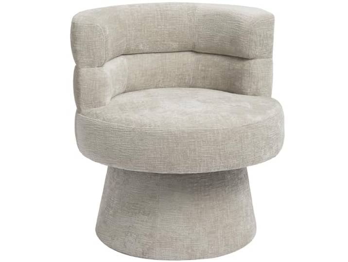 Duhome Loungesessel Wohnzimmer 360° Drehbarer, Beige Sessel mit Armlehnen, Relaxsessel aus Chenille Übergroßer Gepolsterter Sitz für Schlafzimmer Büro Lesesaal