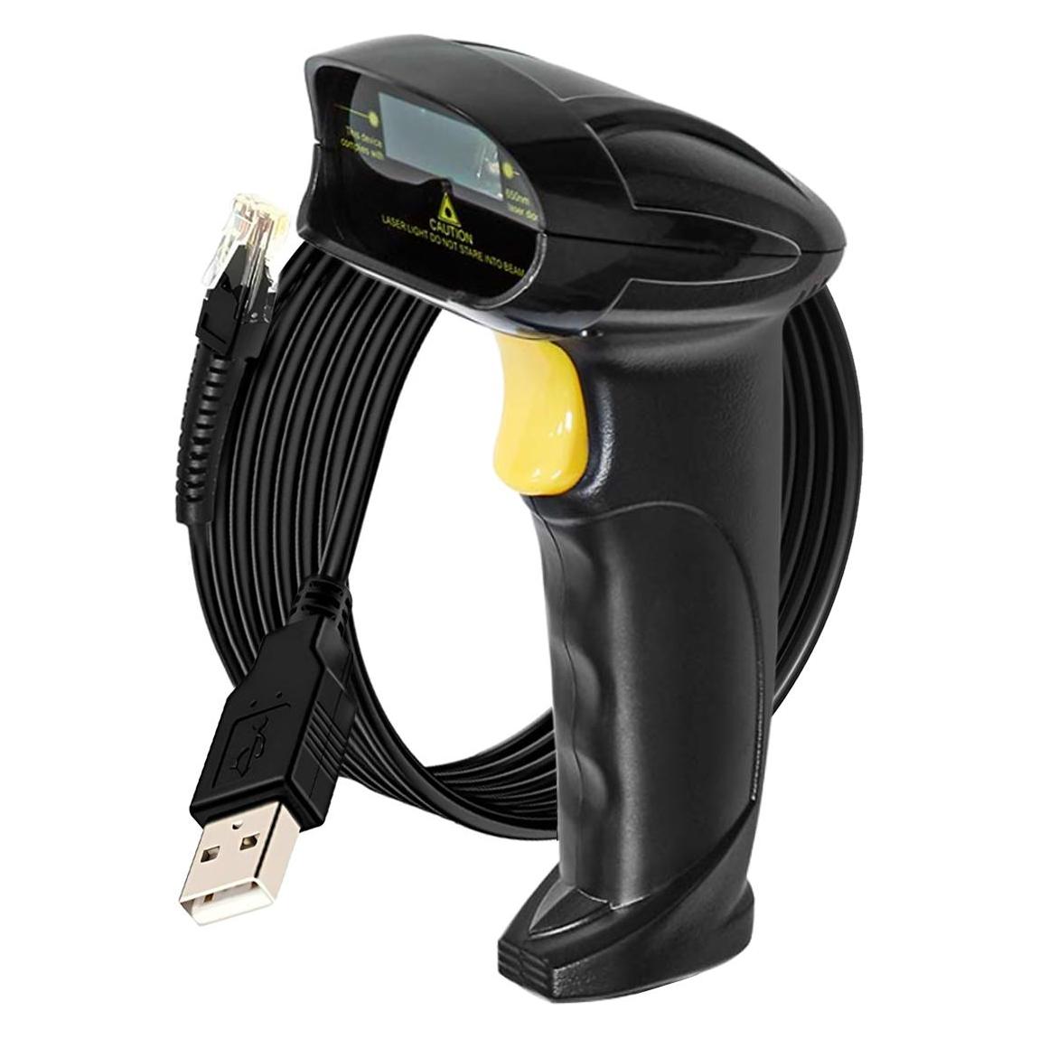 Nedis Barcodescanner | Laser | Kabelgebunden | 1D Linear | Stromversorgung über USB | USB2.0 (1D-Barcodes) (BSCN1D100BK)