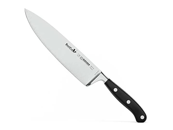 Giesser seit 1776 - Made in Germany - scharfes esser geschmiedet 20 cm BestCut, hitzebeständig, schwarz, deutsches Küchenmesser spülmaschinengeeignet, rostfrei, 20 cm Kochmesser, 8680 20