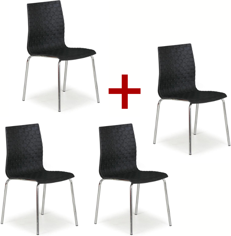B2B Partner Stuhl MEZZO 3+1 GRATIS, schwarz