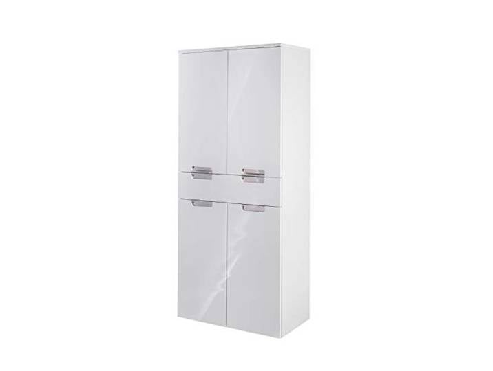 Schildmeyer Rilana 700861 Armoire Haute\, Blanc Brillant\, 159 x 65 x 35 cm