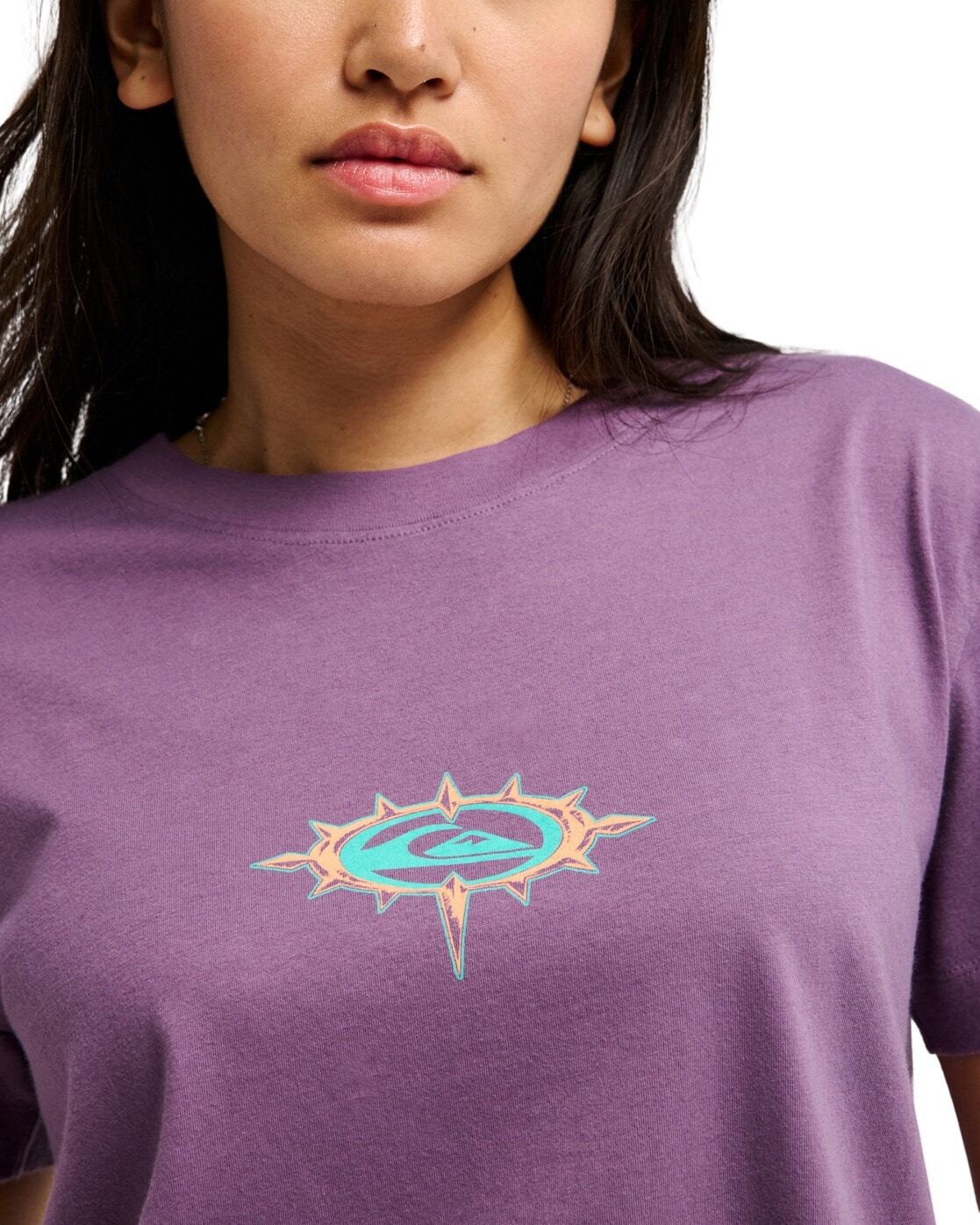 T-Shirt QUIKSILVER "Standard", Damen, Gr. M, grape jam, Obermaterial: 100% Baumwolle., Shirts T-Shirt grape jam M
