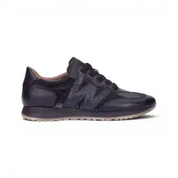 Wonders für Damen. A-4810 Leder-Sneaker Tot schwarz (38), Wohnung, Schnürsenkel, Lässig