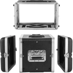 VEVOR 6U Rack-Gehäuse 31 cm Tiefe, Serverschrank 29 cm Innentiefe, aus ABS-Kunststoff, Versenkte Drehverschlüsse, Abnehmbare Vorder- & Rückseite, für Verstärker Prozessoren & Controller
