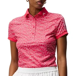 J.Lindeberg Golf Tour Tech Print Polo Damen pink