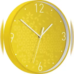 LEITZ Wanduhr Wow Kunststoff 29cm gelb Packung mit 10 Stück