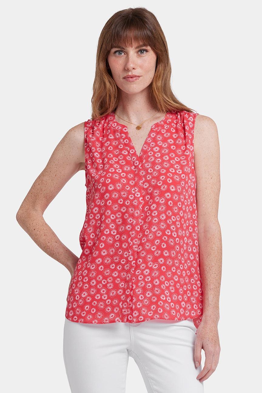 Mouwloze Pintuck Blouse