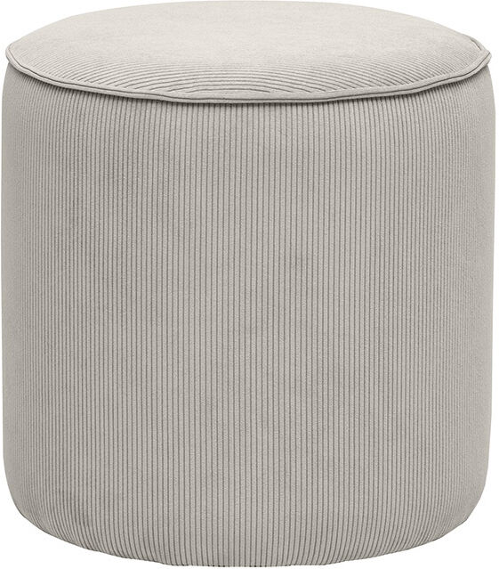 Miliboo Runder Samtpouf in Taupe mit Rippenmuster D40 cm PAUL
