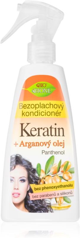 Bione Cosmetics Keratin + Argan après-shampoing sans rinçage en spray 260 ml