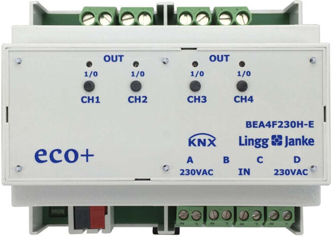 Lingg & Janke Entrée/Sortie binaire BEA4F230H-E 4 canaux 230VAC/DC 16A (79244 / 79244SEC)
