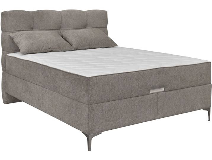 Kastenbett KORLEONE dunkelbeige 140x200cm halbfest