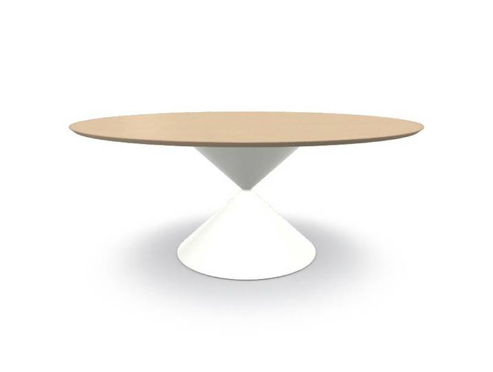 MIDJ table ronde CLESSIDRA Ø 180 cm (Cat. LI1 - Plateau plaqué et piètement en métal)