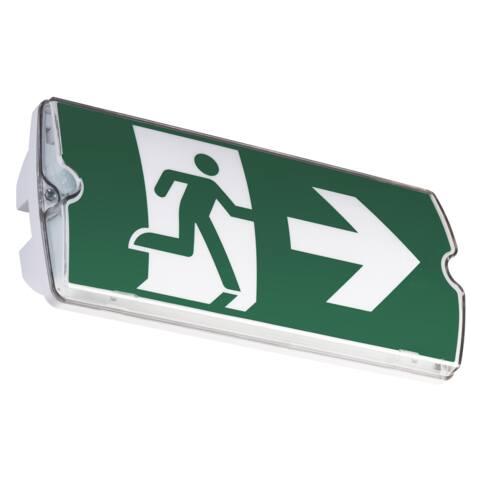 Csdk SL Way out Fluchtwegleuchte IP65 23m Lesedistanz, Wand, 3 Stunden Batterie, inkl. Piktogramm (4 Stück) (SLD612ST)
