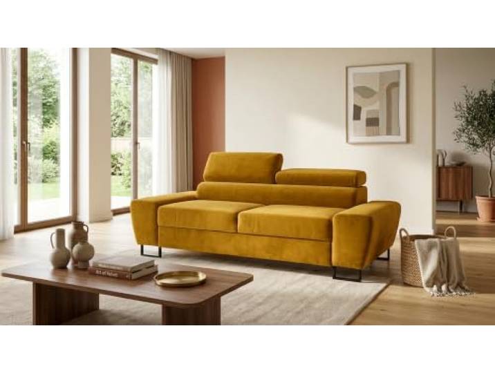 Family Meble Sofa Savio Aura, 2-Sitzer – Gelb – Royal 10