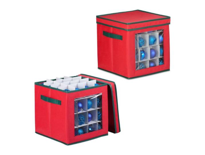 Relaxdays Weihnachtskugel Aufbewahrungsbox 2er Set