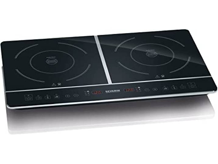Severin Doppel Kochplatte Induktion für Küche, Büro oder Camping, Hochwertige Herdplatte, Campingkocher für zwei Töpfe, schwarz, 3.400 W, DK 1031