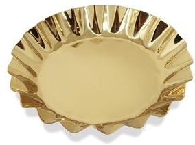 Vivience "Tray with Wavy Edge 14.25""D Stainless Steel"