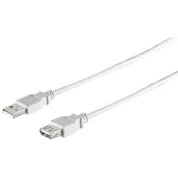 USB-A Verlängerungskabel, 2.0, grau, 1m