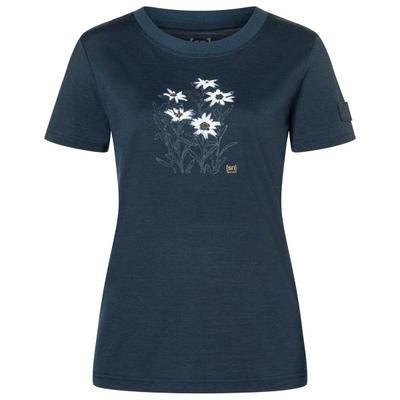 super.natural - Women's Edelweiss Bio Jersey Tee - Merinoshirt Gr S blau