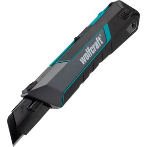 Wolfcraft Cuttermesser Pro Safety 4291000, Sicherheitsmesser, mit 25mm Abbrechklinge