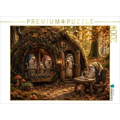 CALVENDO Puzzle Guten Morgen im Igelhäuschen | 2000 Teile Lege-Größe 90x67cm Foto-Puzzle für glückliche Stunden