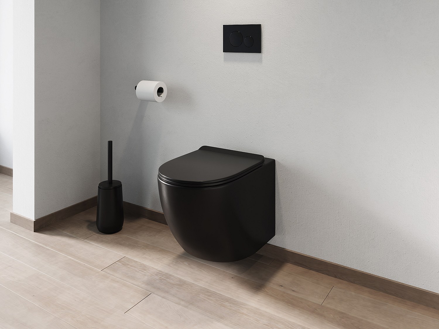 Vente-unique Wand-WC aus Keramik ohne Flansch - Schwarz matt - JAVOINE 2159127
