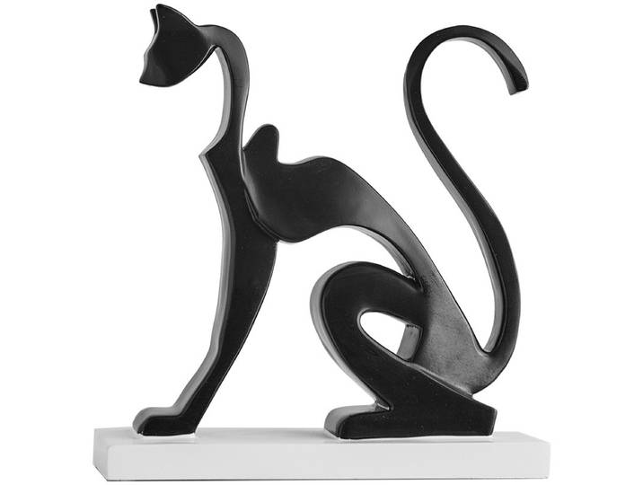 Sculpture de chat en ligne créative de 26.3cm, ornements de bureau, artisanat moderne, Statue de chat abstraite en résine, décor esthétique de salle