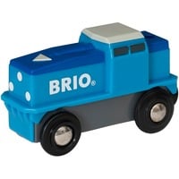 World Blaue Frachtlok mit Batterie, Spielfahrzeug blau/weiß